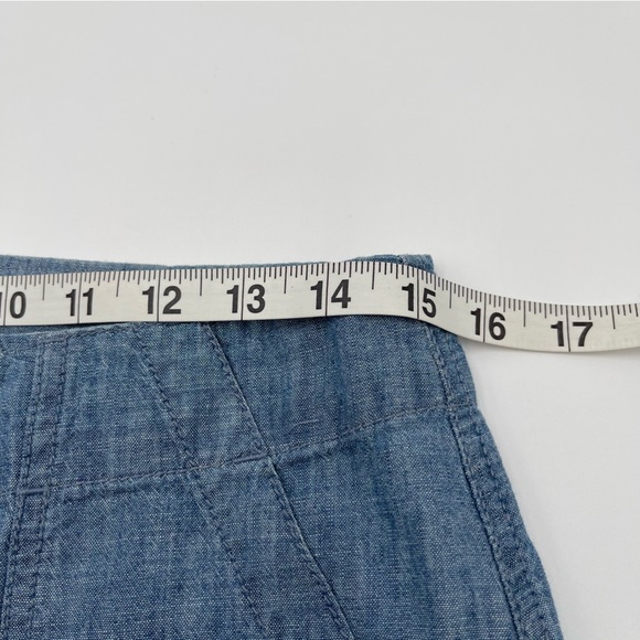 Gap Size 4 Wide Leg High Rise Chambray Pants Cotton Lightweight Beach Casual - Picture 11 of 14